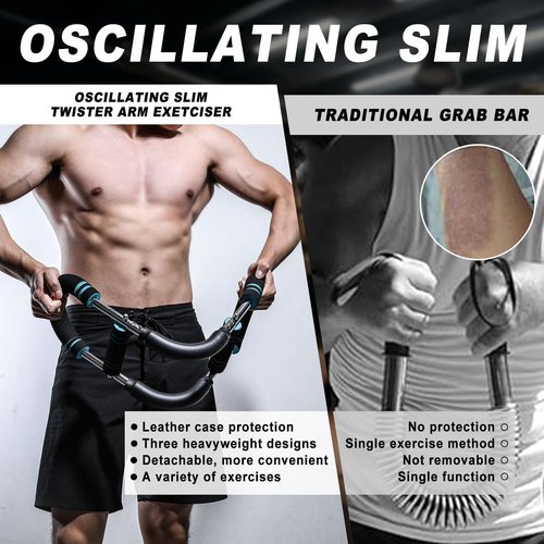 BIGWET Arm Trainer, 60~130LB Adjustable Spring Workout Bar, Forearm Triceps Chest Enhanced Exercise Strengthener,Portable Home Fitness Equipment (100~130LB)