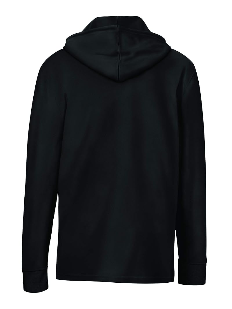 Champion Men’s Long Sleeve T‑Shirt Hoodie - Black with Classic Script Logo