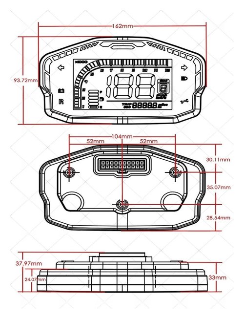 Mechanivis DKD Adjustable ONE-LIN Communication Electric Scooter LCD Speedometer Display for Votol Controller and Fardriver Controller