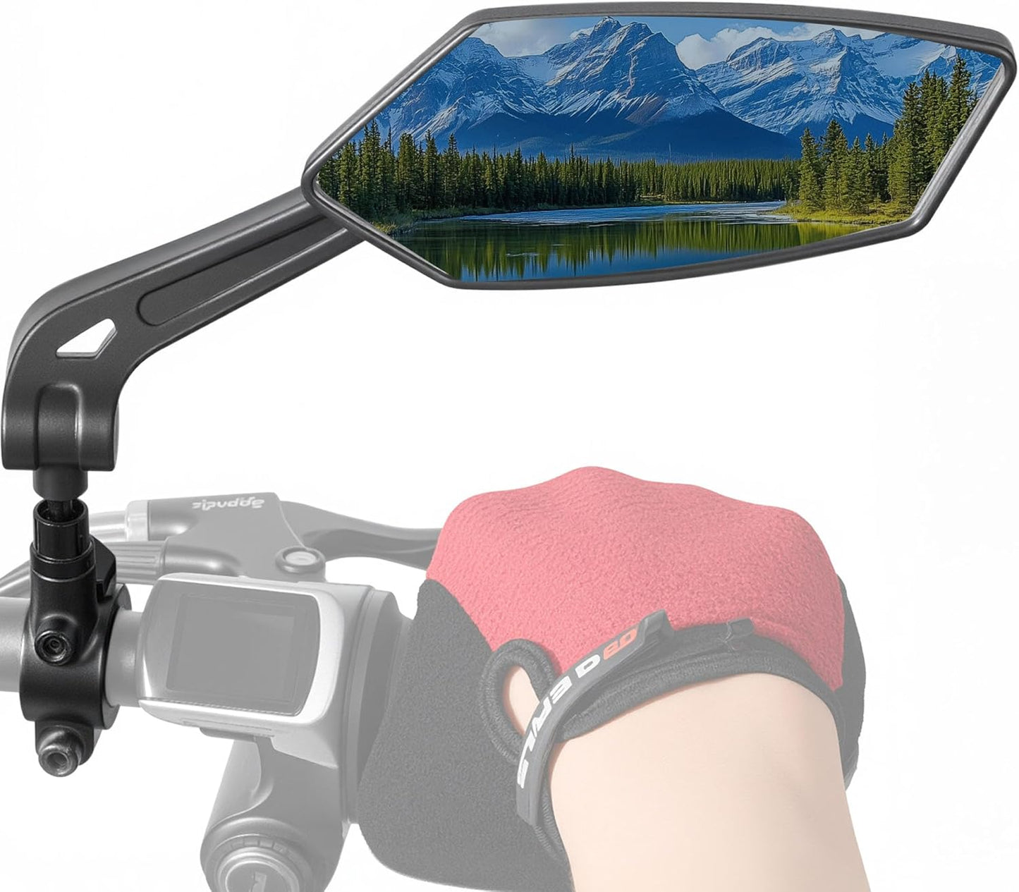 2pcs Bike Mirror Handlebar Mount 360° Adjustable, Wide Rear View Mirror Bicycle Mirrors for Handlebars with Scratch Resistant Glass, Bike Rear View Mirror for Scooter, Motorcycle, Bike Accessory