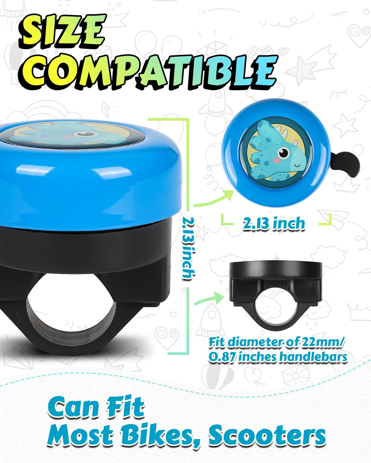 VICTGOAL Bike Bell for Kids with Loud Clear Sound, Bicycle Bell Scooter Bike Horn Ringtone Alert Cute Cycling for Toddler Children Boys Girls