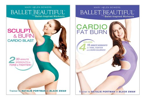 Ballet Beautiful Workout DVD 2 Pack - Sculpt & Burn Blast and Cardio Fat Burn. Mary Helen Bowers Barre Dance Inspired Fitness DVD Bundle