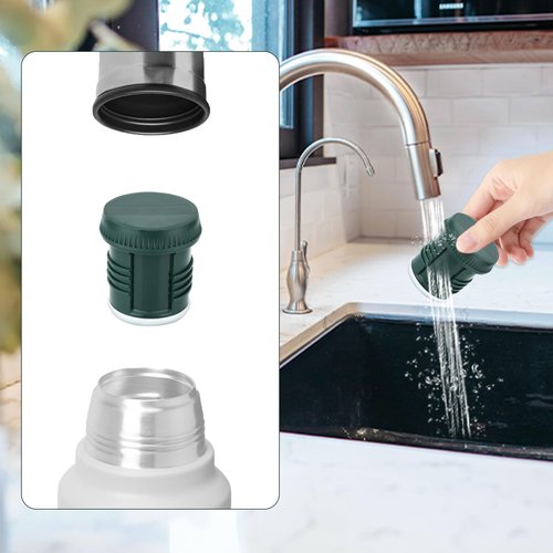 Replacement Stopper Compatible with Stanley Thermos Classic, Vacuum Insulated Wide Mouth 1.1 QT and 2 QT Water Bottle Lid Part Accessories, Leak-Proof (Green)