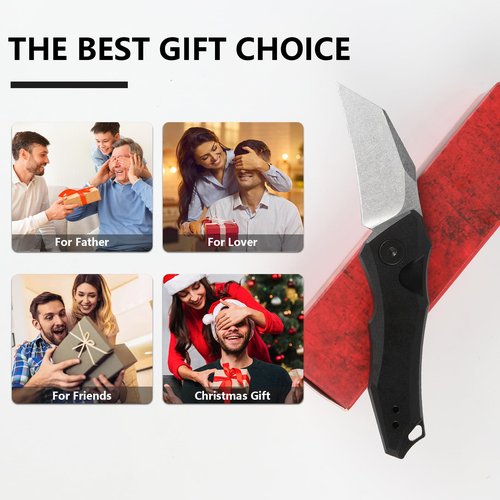 8Cr13Mov Steel Folding Knife with Clip, Foldable Knife with gray aluminum handle, Portable Pocket Knives for Men Ideal for Outdoors and Everyday Cutting, father's day pocket knife