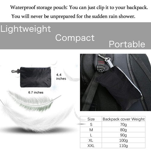Frelaxy Waterproof Backpack Rain Cover, 10000mm Waterproof Level, Upgraded Ultra-Strong Multilayer Structure, Antislip Cross Buckle Strap, Ultralight Compact Portable, for Hiking, Camping, Traveling