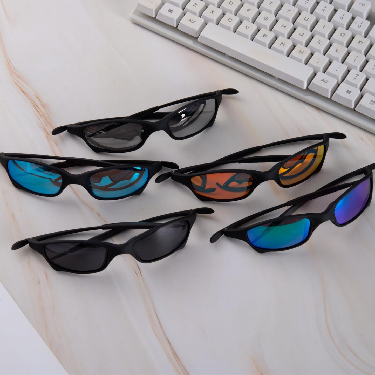 ICARA 3 Pack Polarized Sport Sunglasses for Men and Women Driving Running Cycling Fishing with UV Protection (3 Pack-Black/Blue/Green)