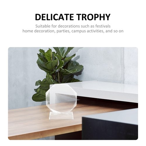 NOLITOY Blank Crystal Glass Trophy, Clear Trophy Award Cup Desktop Decor for Kids Party Favors Sport Games Competitions, 4.32 Inch