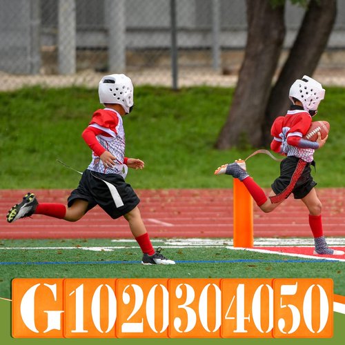 Libima 16 Pcs Football Yard Marker Set Include 11 Football Field Yard Line Marker High Visibility 4 Weighted Ball End Zone Pylons with Carrying Bag for Training Sporting Equipment(Orange)