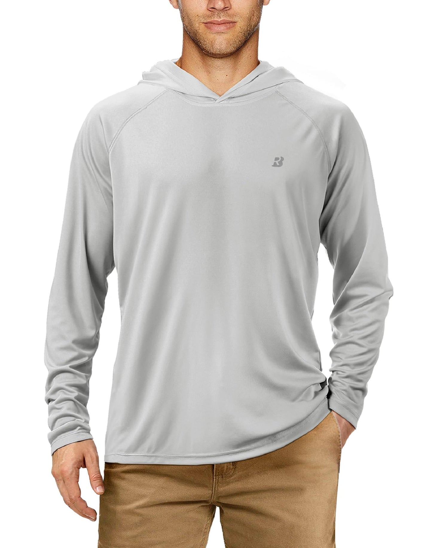 Roadbox UPF 50+ Fishing Shirts for Men Long Sleeve Sun Protection Lightweight Outdoor UV Hoodie Hiking Shirts