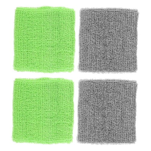 WOONEKY Elasticated Wristband Set 4 Pack Sports Wrist Wraps Sweat Absorbent for Yoga Fitness Running