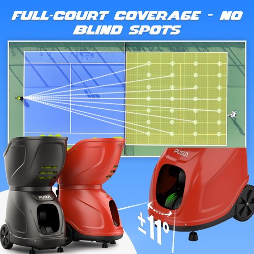 Tennis Ball Machine, High-Capacity, App-Controlled, Easy-to-Use, Adjustable Speed, Long Battery Life, Portable Training Equipment for Solo & Team Practice – Beginners to Pros