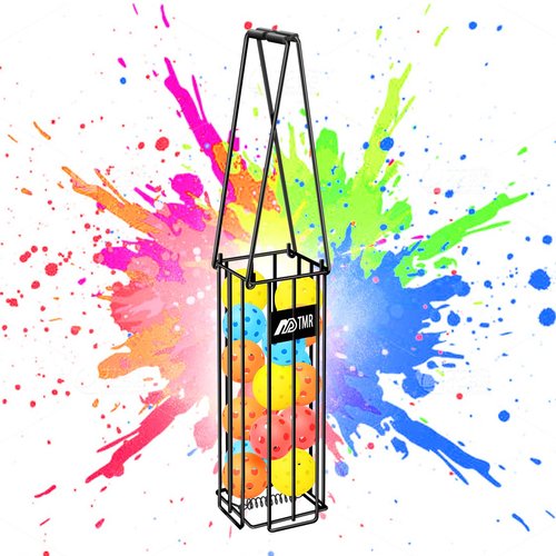 MDTMR Portable Pickleball & Tennis Ball Hopper Basket Picker Upper,Tennis Hopper Basket with Handle for Easy Pickup,Tennis Ball Basket Pickup Hopper for Picking and Storage Training Tool for Ball