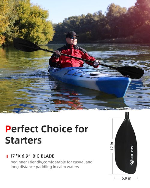 Abahub Adjustable Kayak Paddle 210-230 cm/82.6-90.5 Inches Floating Kayaking Oars Boating Oars Canoeing Oars Black