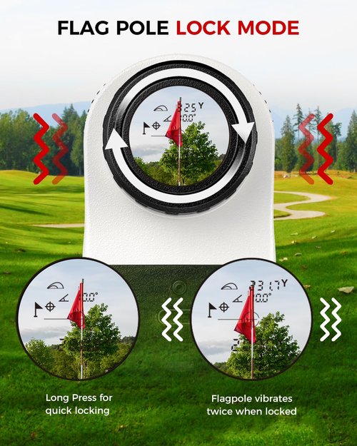 Range Finders Golf,1200 Yards Laser Golf Rangefinder with Slope,7X Magnification,IP54 Waterproof,Rechargeable Battery Magnetic Strip Laser Rangefinders,Pin Flag Pole Lock(Pearl White)
