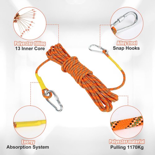 JATCSG Tree Climbing Spikes Set, Tree Climbing Gear with Adjustable Climbing Belt and Upgrade Rope, 304 Stainless Steel Tree Climbing Kit for Sports, Working, Jungle Survival, Picking Fruit