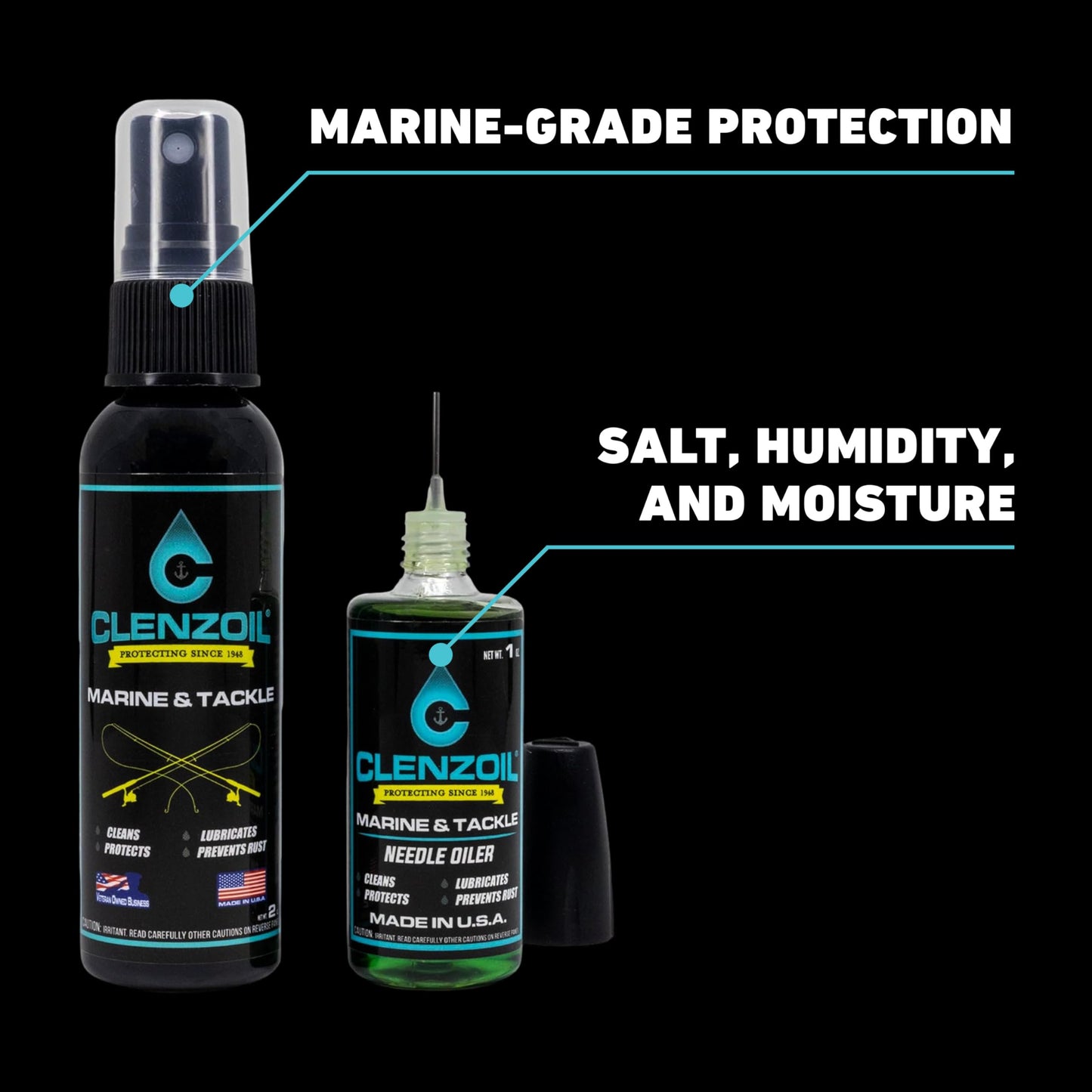 Clenzoil Marine & Tackle - Fishing Gear Oil Lubricant - for Fish Care Reels, Boat Motors, Downriggers & More - Easily Oils Applicator (Fishing Reel Oil)