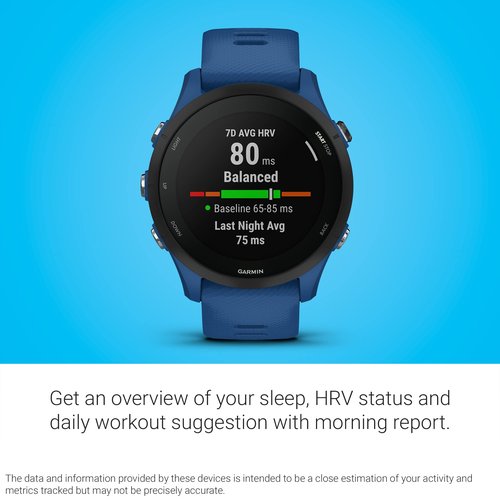 Garmin Forerunner® 255, GPS Running Smartwatch, Advanced Insights, Long-Lasting Battery, Tidal Blue (Renewed)