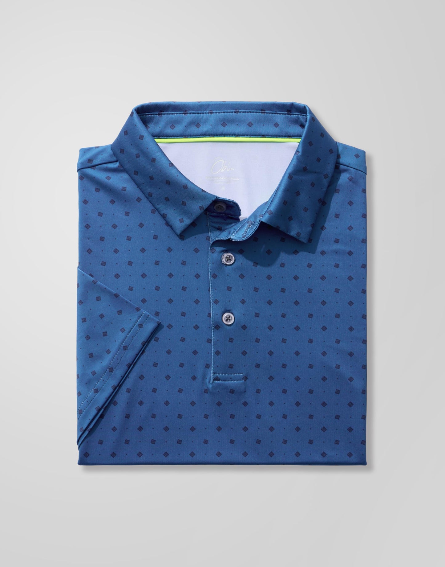 Obla Mens Golf Polo Shirts Short Sleeve Dry Fit Performance Moisture Wicking Casual Print Collared Golf Shirts for Men(Blue Circle_XXXL)