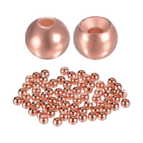 TIXIPEM 2.8mm Dia Tungsten Beads for Fly Tying [50PCS] - Slotted Head Ball for Tackle Craft & Fishing - [#12-14 - Copper Tone] Sink Deeper Faster Tapered Hole Fly Fishing Materials