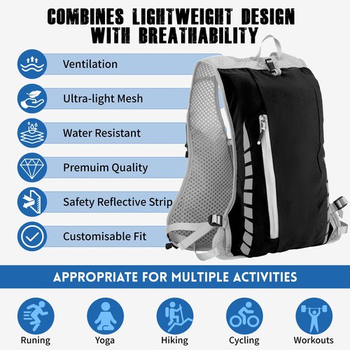 NONSAR Running Vest for Men Women, Running Vest Backpack, Lightweight Pack with 500ml Soft Flask, Adjustable Chest Straps and Reflective Running Hydration Vest for Running Hiking Cycling Camping