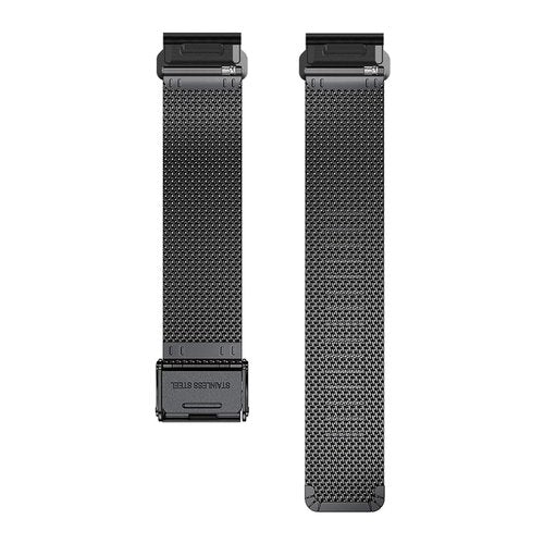 FUKUZL 22mm 26mm QuickFit Milanese Metal Strap For Garmin EPIX GEN2 Fenix7 7X Solar/6X 6XPro 5XPlus Forerunner 955 Enduro 2 Watchband(Silver,QuickFit 22mm)
