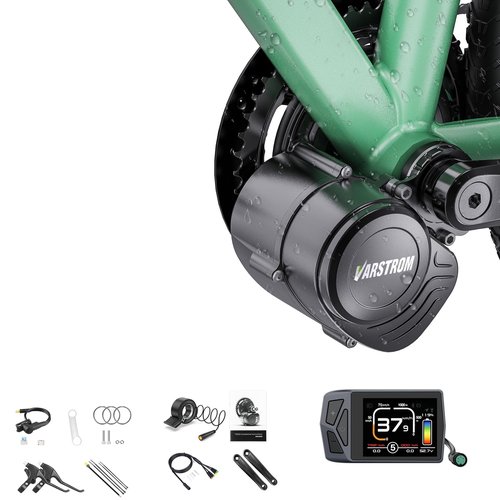 TSDZ2B 48V500W Mid Drive Kit ,Upgraded 720W Peak Power Torque Sensored Mid Drive Ebike Conversion Kit,Electric Bike Kit with EKD01 Display for 68-73MM Bottom Bracket Mountain Bike,Citybike,Tricycle