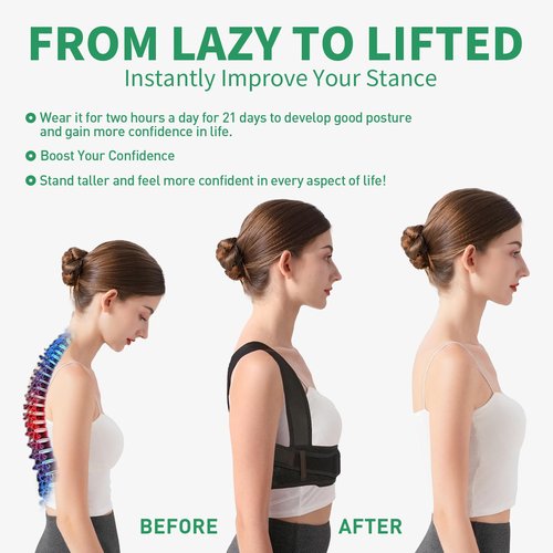 WNIEYO Posture Corrector for Women and Men – Upgraded Back Straightener for Effective Lower Back Pain Relief, Back Brace for Hunchback, Scoliosis, and Better Posture Support(Small/M)