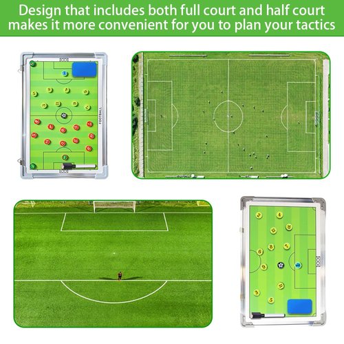 Nuburbur Magnetic Soccer Coaching Board, Double-Sided Dry Erase Tactics Board with Player Markers, Pen and Eraser, Portable Clipboard for Coaches, Coach Training Equipment Coach Gift