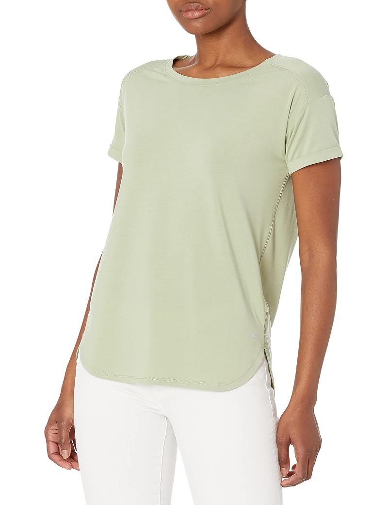 Light Green Amazon Essentials Women's Studio Relaxed-Fit Lightweight Crewneck T-Shirt - Medium