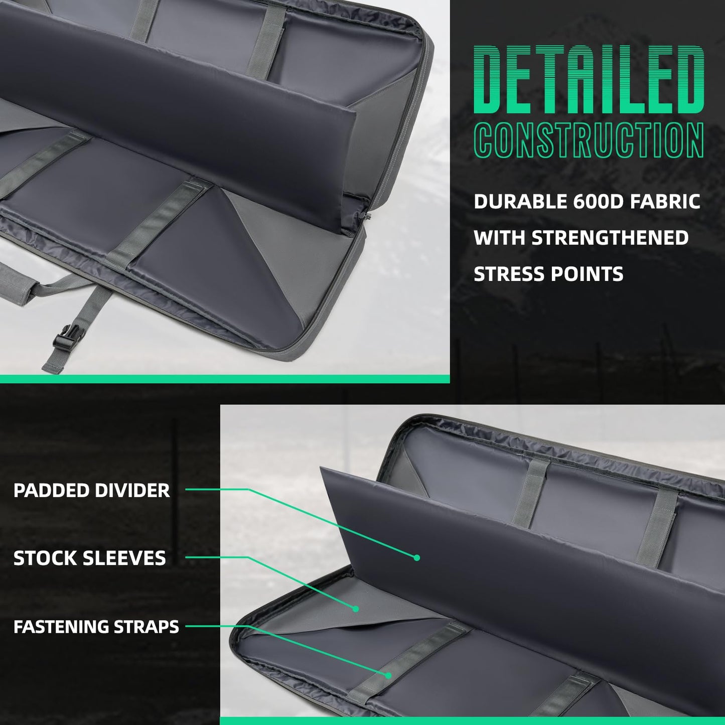 DULCE DOM Double Case, 48 Inch Dual Bag for Long Gun and Pistol Transport – A Must-Have Gun Case for Shooting and Hunting Enthusiasts' Gun Range Bag Needs