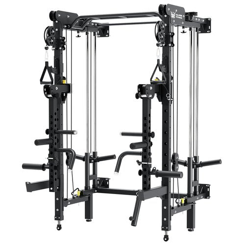 MAJOR FITNESS F35 Folding Power Rack, with Lever Arms, 4-in-1 Home Gym with Cable Pulley System, Multi-Grip Pull-Up Bar, Landmine, 80+ Exercises Space-Saving Gym