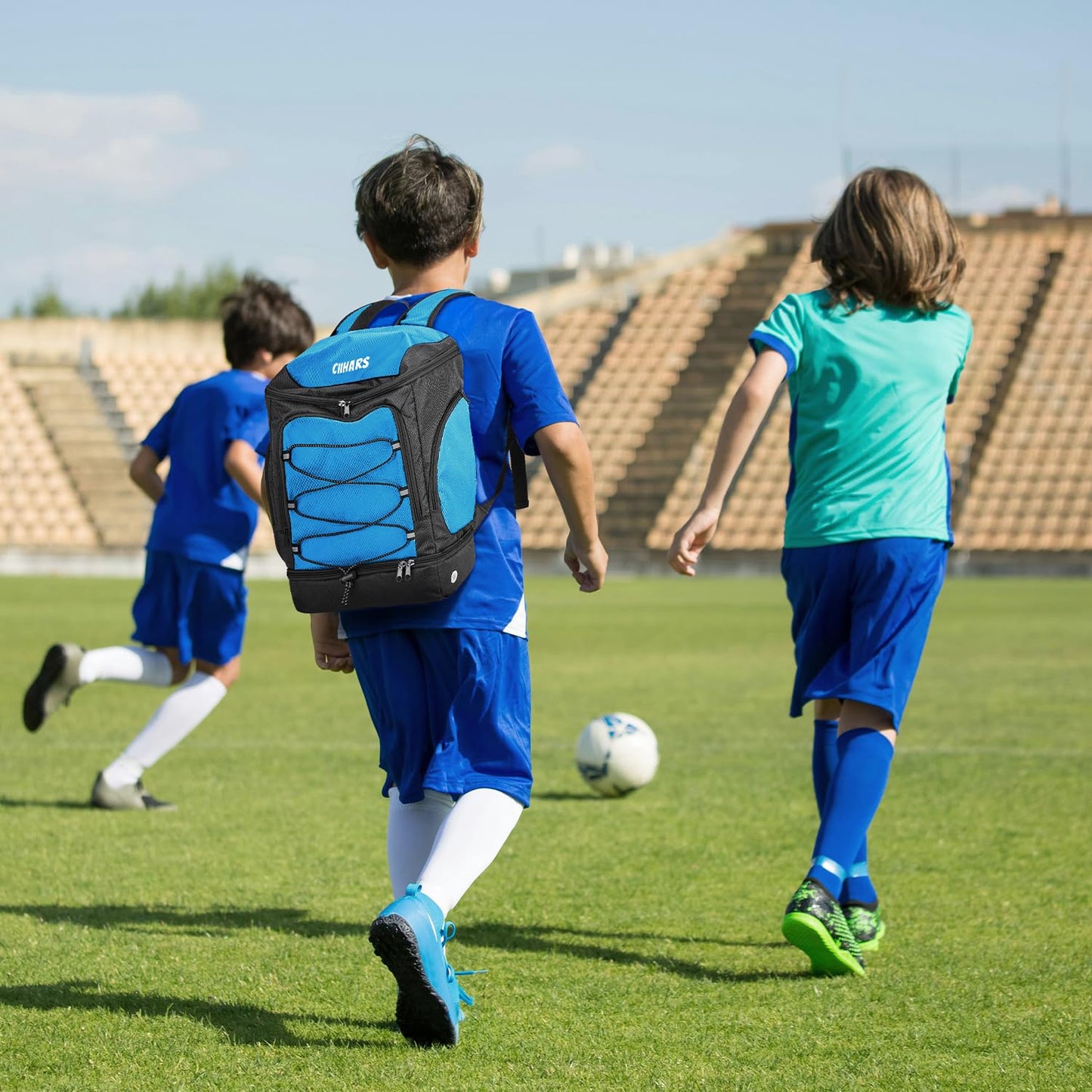 Ciihars Soccer Backpack,Soccer Bag with Ball Holder,Sport Equipment Bags Includes Separate Cleat Shoe and Ball Compartment Fit Basketball Volleyball Football (sport soccer bag 2025 BLUE)