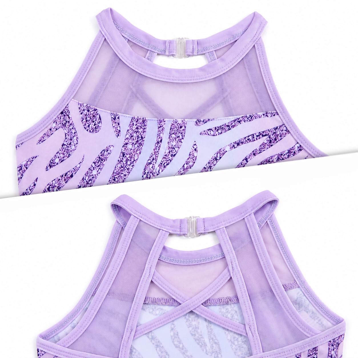 Tstiti Gymnastics Leotards for Girls Clasp Back 4-Piece