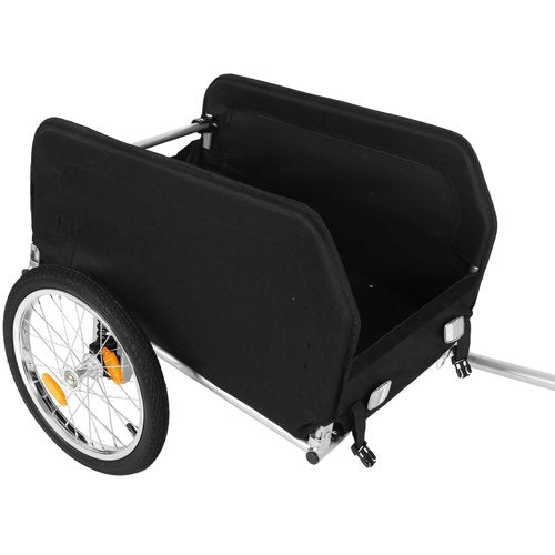 Heavy-Duty Bike Cargo Trailer with Removable Waterproof Cover, 88 lbs Capacity, 16" All-Terrain Wheels, Foldable Design for Camping, Groceries, Hauling – 27.2”L x 18.9”W Spacious Storage