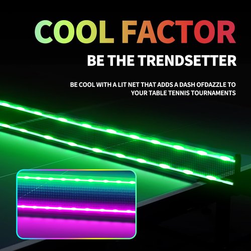 XGKHOM LED Ping Pong Net Light, Colorful Table Tennis Net Light with Remote Controlled for Enhanced Fun in Games, Ideal Gift for Ping Pong Players (Net Not Included)