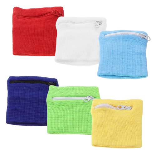GALPADA 6Pcs Zipper Wrist Wallets for Men Women Sweat Absorbing Sports Wristbands Pocket for Keys Running Walking Tennis Hiking Gym Activities