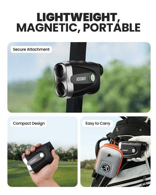 ACEGMET PF2C Golf Rangefinder with Slope, 0.3s Flag Pole Locking Vibration, ±1yd Accuracy, 870 Yards Rechargeable Laser Range Finder Golf with Magnetic, Golf Accessories for Men
