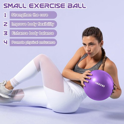 jjshund Pilates Ball, 9,8 Inch Small Exercise Mini Yoga Soft Workout Ball for Home Gym Yoga, Pilates, Core Training, Workout, Balance, Stability