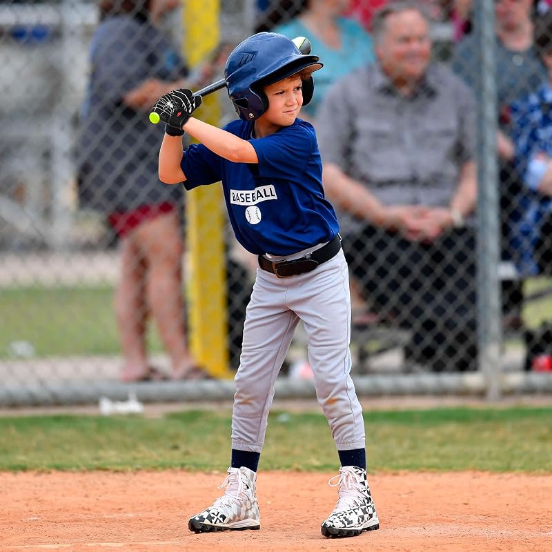 Youth Baseball & Softball Batting Gloves for Kids with Super Grip Fit - Spider Black/Youth M/L (6in-6.5in)