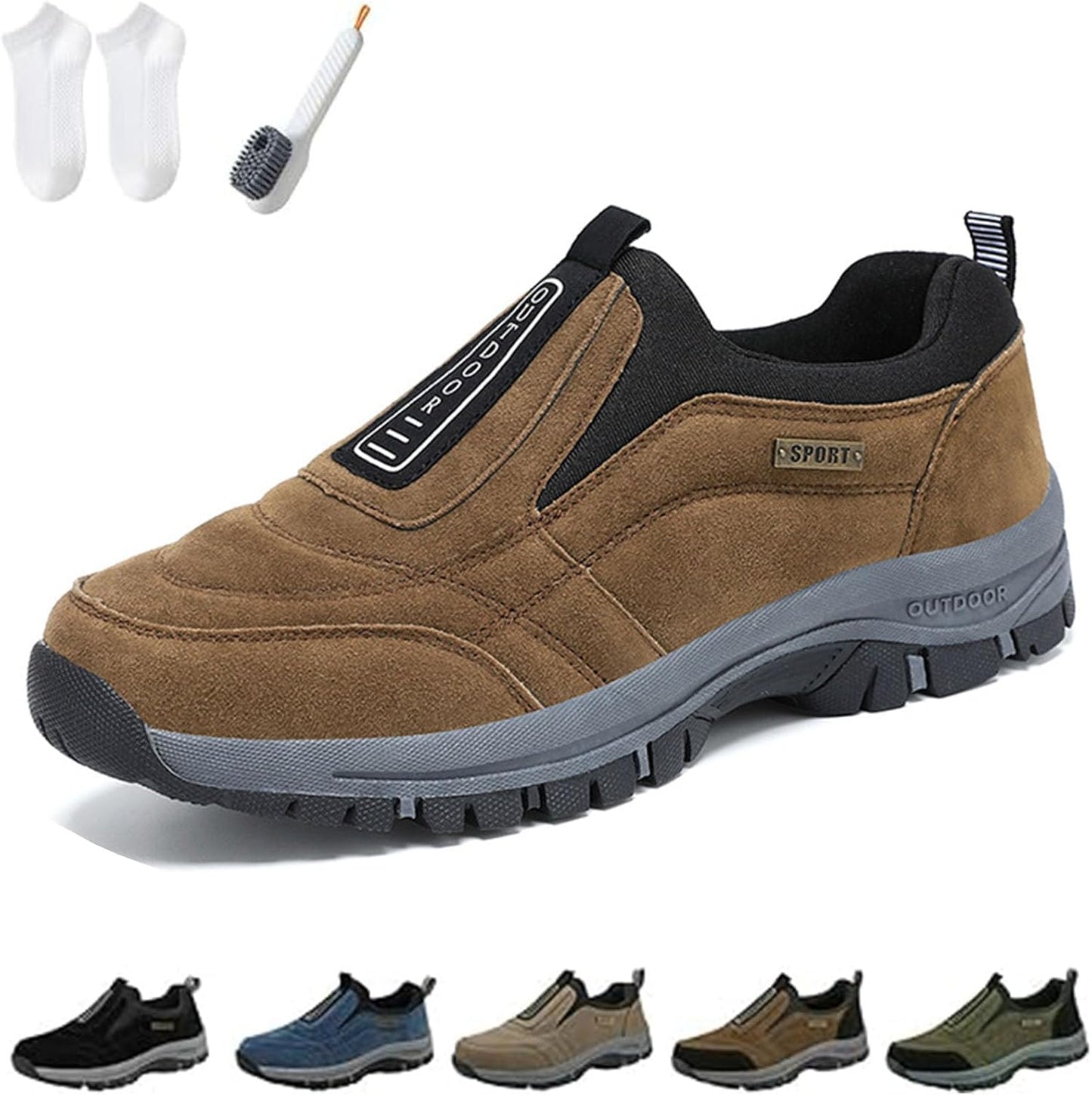 Ideacloth Shoes for Men, Orthopedic Comfortable Wide Fit Toe Anti-Slip Waterproof Walking Slip On Sneakers