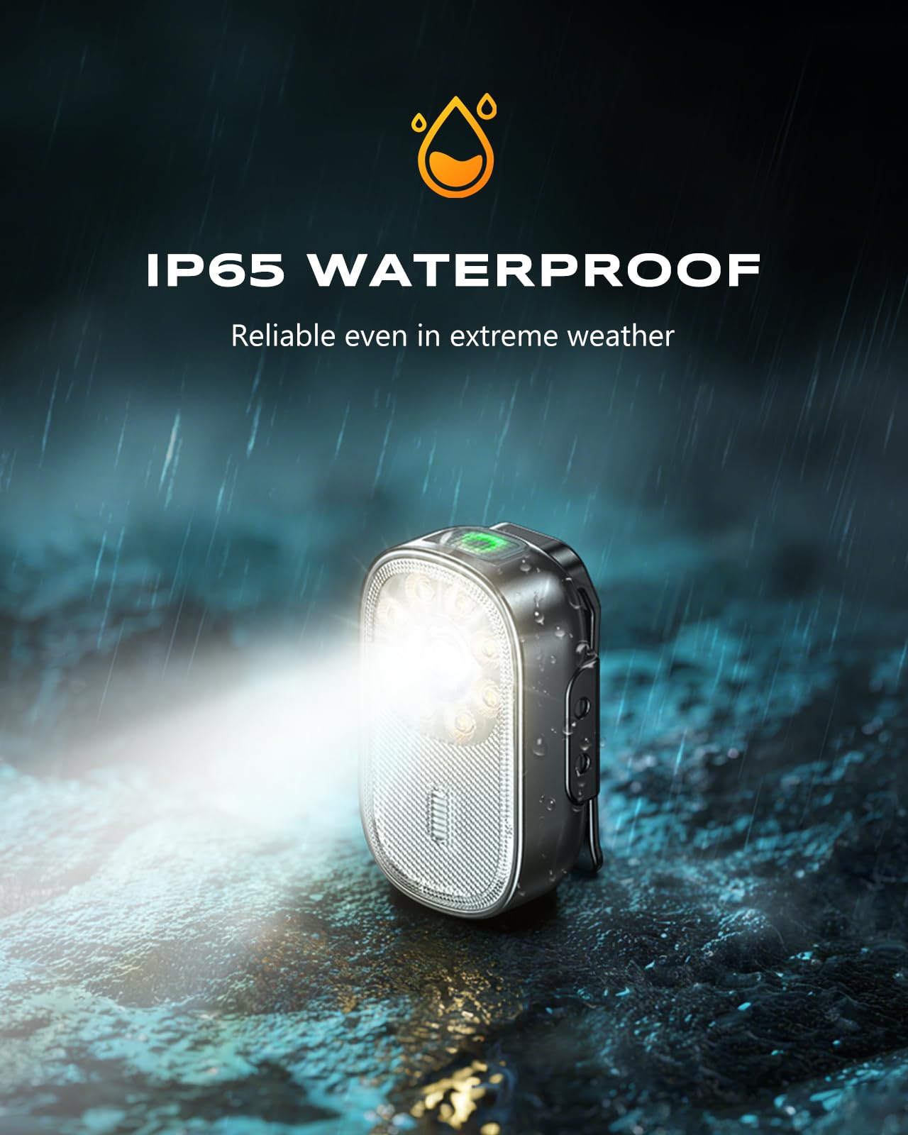 Cuvccn 500LM Ultra Bright Mini EDC Flashlight Rechargeable, 10 Modes Running Lights for Runners with Spot & Flood Light, IP65 Waterproof Small Clip on Flashlight for Walking, Camping, Hiking, Work