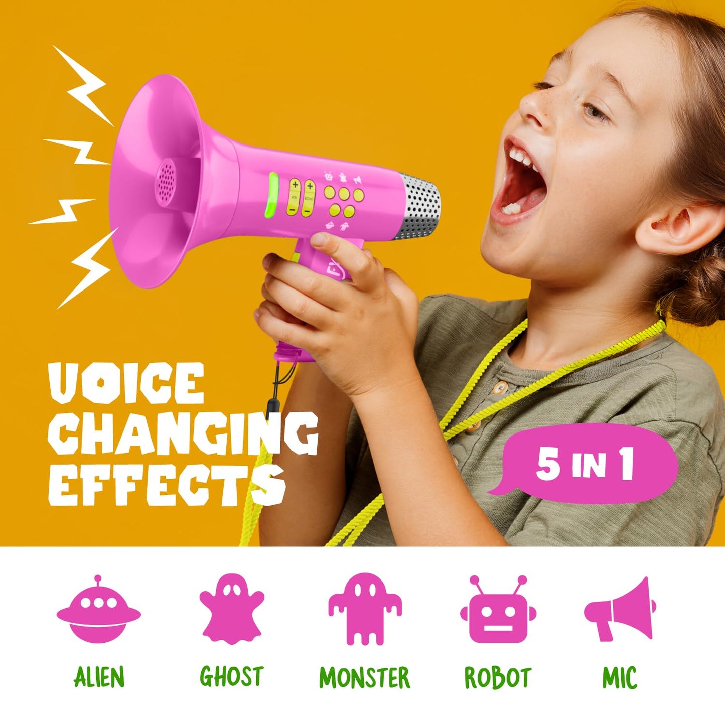 Mini Explorer Voice Changer for Kids for Kids - Voice Changing Device for Boys & Girls Ages 3-8+ Olds Birthday Gifts for 3, 4, 5, 7, 8 Year Old Boy - Toys Gift Ideas for Kid, Toddler (Pink)