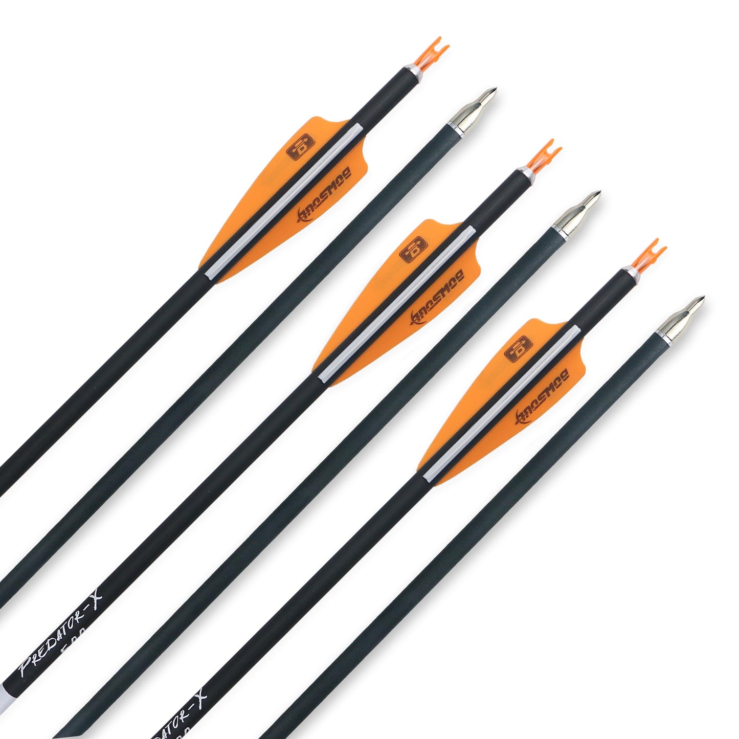 BOWSOUL 31Inch Carbon Arrows for Target Practice Hunting Arrow with Removable Tips for Compound & Recurve Bow(Pack of 12) (Orange White)