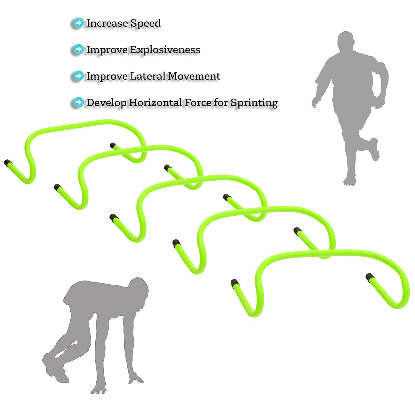 Trademark Innovations 6" Speed Training Hurdles Pack of 5 (Light Green)