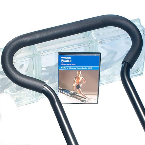 Total Gym PILS Men & Women Full Body Pilates Workout Kit, w/ Instructional DVD, Toe Bar, Leg Pull Accessory, Leg Extension Rope, & Ankle Cuffs, Black