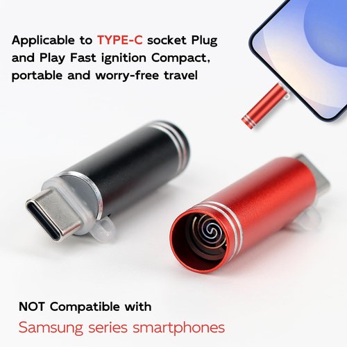 Blowing it II Electric Lighter USB C, Windproof Waterproof Lighter for Phone, Plug in Phone and Blow to Work, No Need Charging, ONLY for Smart Phone with USB-C Port【Pack of 2, Black】