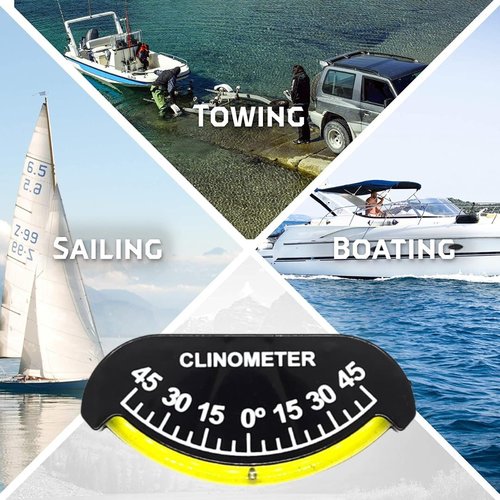Clinometer - High Resolution Heel Angle Level Gauge for Off-Road Vehicle, Truck, RV, Camper, Trailer, or Boat mounts on Bulkhead of Boat (2)
