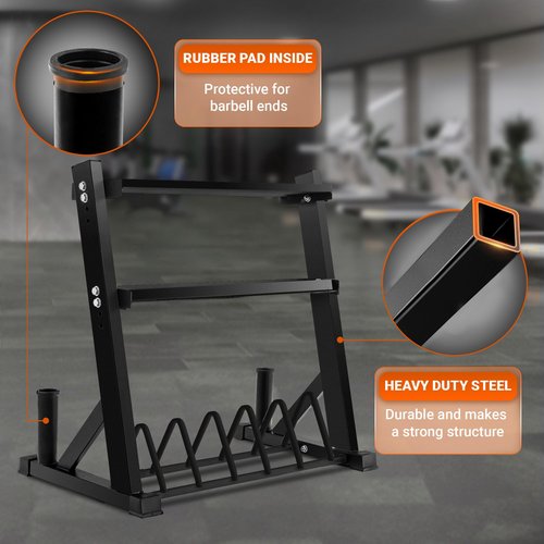 Yes4All Multi-Functional Weight Storage Racks, Dumbbell Rack for Home Gym Storage of Dumbbell/Kettlebell/Weight Plate & Barbell - 1000LBS Capacity