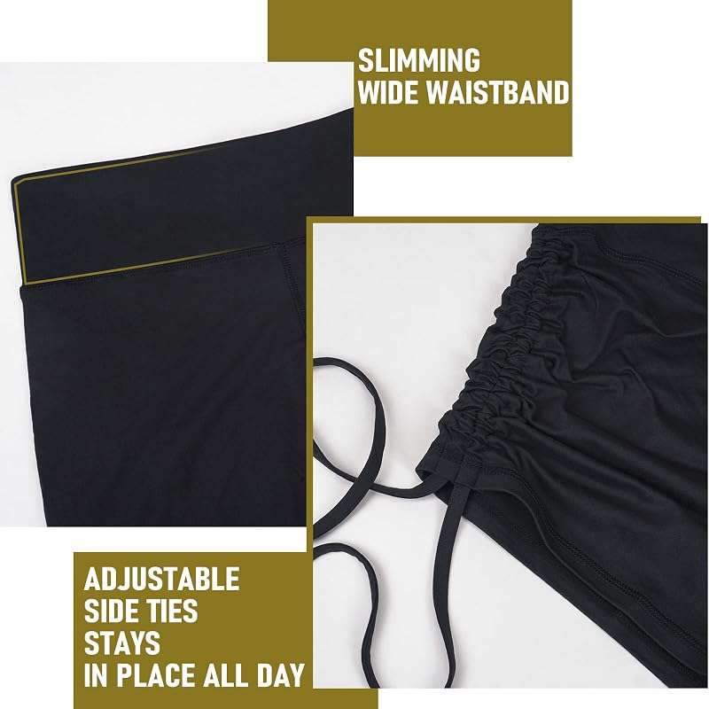 Hi Clasmix 5" High-Waist Biker Shorts - Black, Small/Medium, Adjustable Side Ties