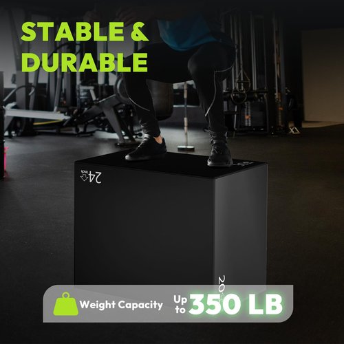 HANDBODE Heavy Foam Plyometric Box, Jumping Exercise Equipment Trainer with Anti-Slip Surface for Workout Training, Pro-Duty HIIT Exercise Foam Plyo Box, Home Gym